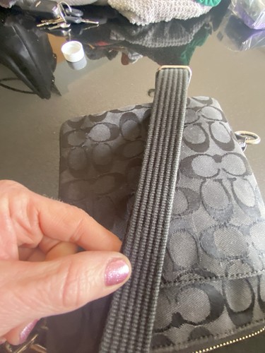 Coach Penelope Umhängetasche schwarz Handtasche Tasche lila Futter authentisches Logo - Bild 13 von 22