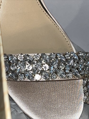 Zapatos de cuña Jewel Badgley Mischka adornados con estrás de noche talla 8 BELLEVUE - Imagen 3 de 16