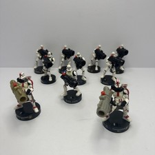 Star Wars Attacktix Lot Of 10 Clone Troopers, Commanders, And Lieutenant