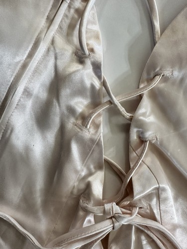 Vintage Jessica McClintock Gunne Sax Dress Vtg Junior 3/4 PromSatin Glitter Mini - Picture 12 of 21