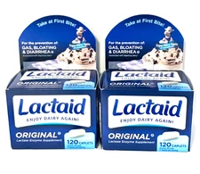 LACTAID 2 boxes Original 120 caplets total 240  expires 2027/3 ships free new