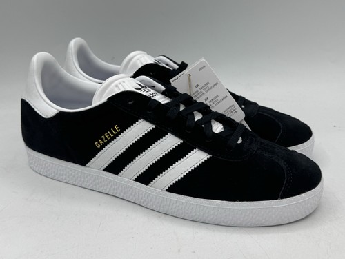 Adidas Unisex Kinder Originals Junior Gazelle Sneaker schwarz/weiß/gold Größe 6,5