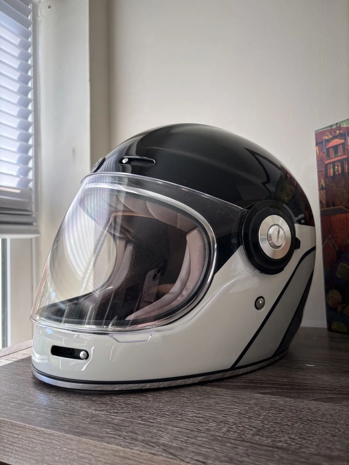 🔥🔥 Casco TORC Brillo Negro/Blanco Talla pequeña Foto 3 de 4