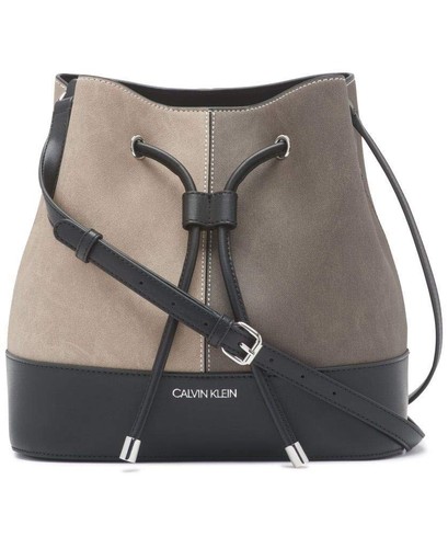 Calvin Klein womens Gabrianna Novelty Bucket Shoulder Bag Grey Combo One Size