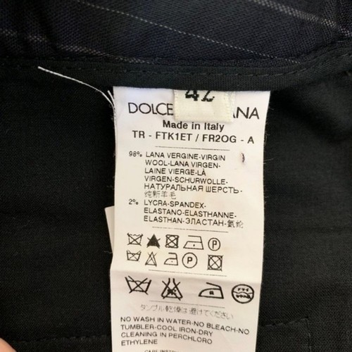 Dolce & Gabbana abito pantalone donna 42 US 6 misto lana spandex gessato nero - Foto 7 di 8