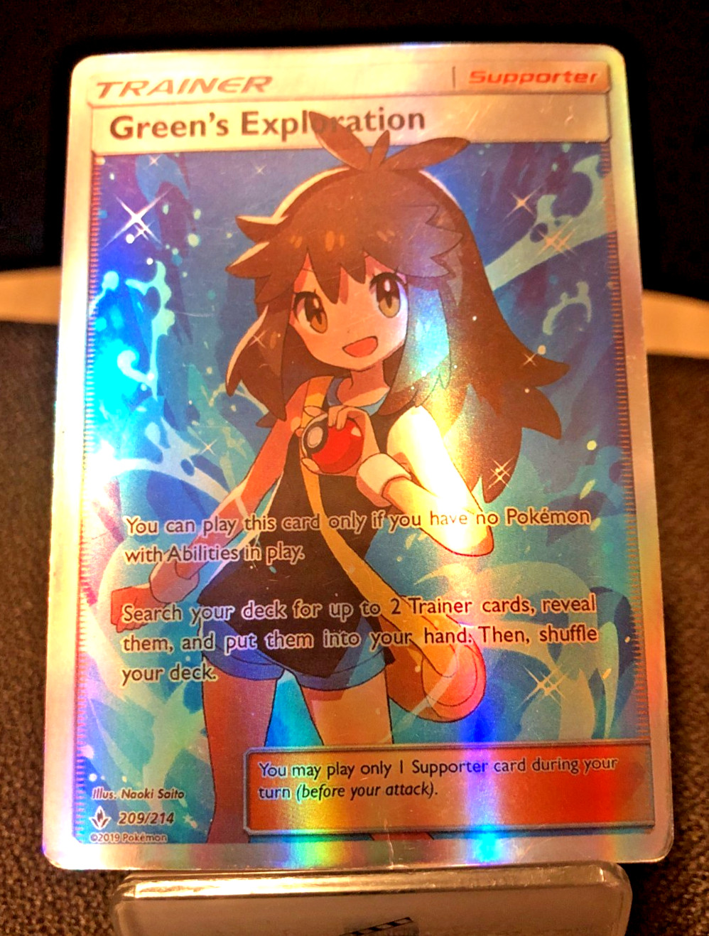 Green's Exploration (Full Art) 209/214 Sm-Unbroken Bonds Holo NM