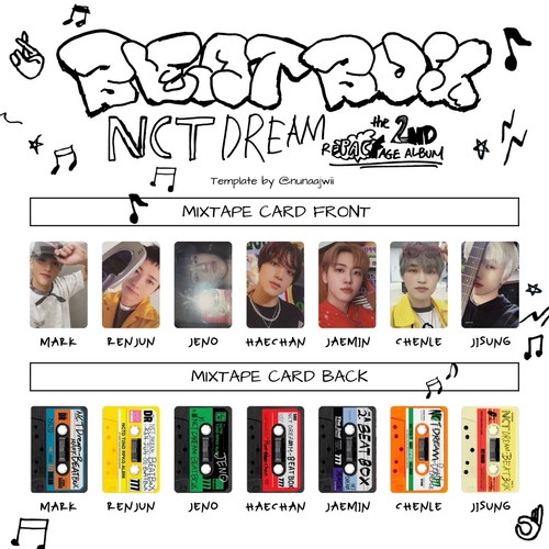 NCT Dream Beatbox tarjeta fotográfica oficial NUEVA ESCUELA JOVEN ESTRELLA Digipack MIXTAPE PC - Imagen 9 de 40