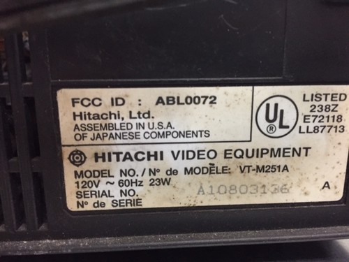 Hitachi VT-M251A VHS VCR Player - Picture 5 of 5