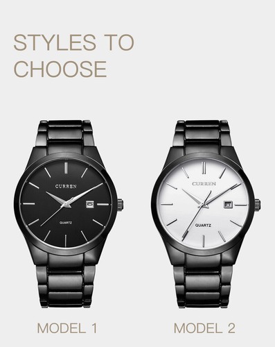 SALE - Men Quartz Watchf Full Steel for Male Business Calendar Analog Wristwatch - Picture 10 of 27