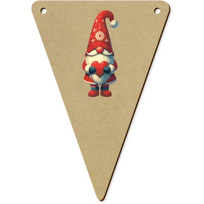 5 x 140mm 'Gonk Father Christmas' Wooden Bunting Flags (BN00086634)