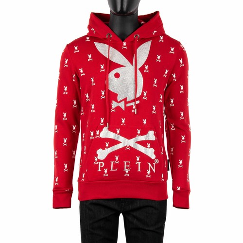 Philipp Plein - Crystals Bunny Hoody Red White XL