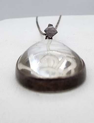 Sterling Silver 925 Rock Crystal Carved Quartz Siva Shiva Pendant Ag 22276 - Picture 8 of 10