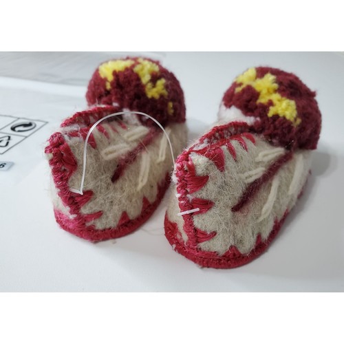 Handgefertigte traditionelle griechische Bommel Hausschuhe Made in Greece USA kleines Kind 4,5 - Bild 4 von 7