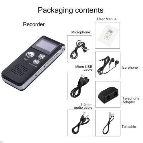 Digital Voice Recorder Dictaphone Audio Sound Recorder Mini Small Spy Lecture - Picture 12 of 12