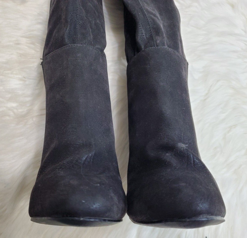 SHOE DAZZLE Black Rhona Thigh High Faux Leather Stretch Boots Size 9 SB-11 - Picture 12 of 23