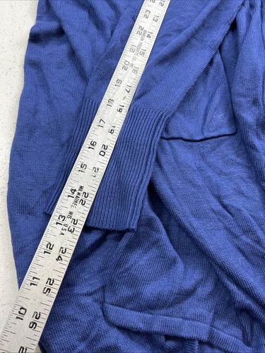 H By Halston Long Open Sweater. Blue. LargePlus. Knit. - Picture 8 of 8