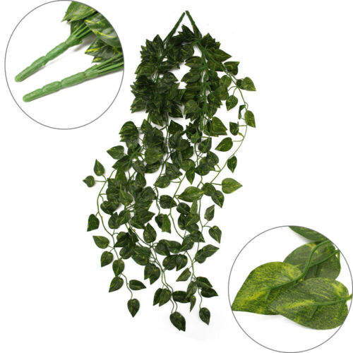 2x Artificial Hanging Plants Fake Vine Trailing Indoor Home Ivy Plant Halloween - Picture 7 of 11