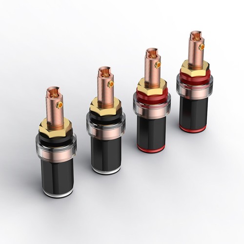 4 Stück Polklemme Bananenbuchse Lautsprecher Verstärker Klemmen rein verkupfert - Bild 1 von 12