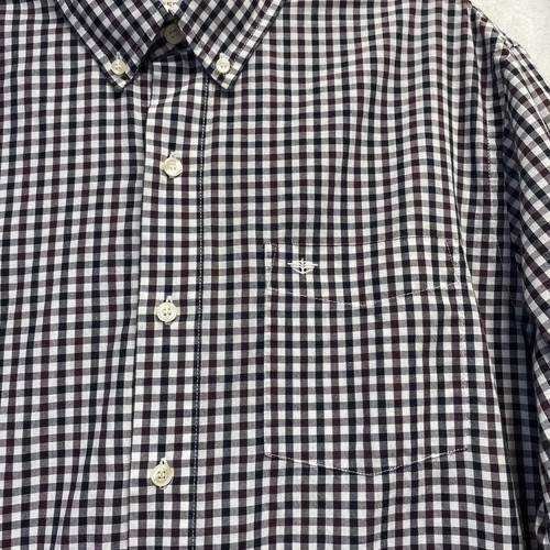 Dockers Collared Button Down Plaid Long Sleeve Shirt Men Large Black Multi Used - Picture 17 of 22