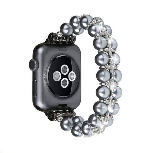 Jewelry Strap Double Row Pearl Diamond Band for Apple Watch Ultra 8 7 SE 6 5 4 3 - Zdjęcie 16 z 17
