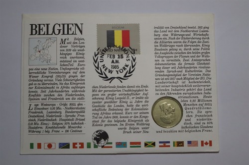 🧭 BELGIUM 10 FRANCS 1975 COIN COVER B53 #42 - Picture 3 of 4