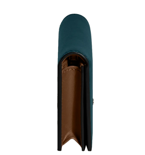 MONTBLANC SOFT WALLET - mini wallet bicolor : pool green & brown calf leather - Picture 4 of 8