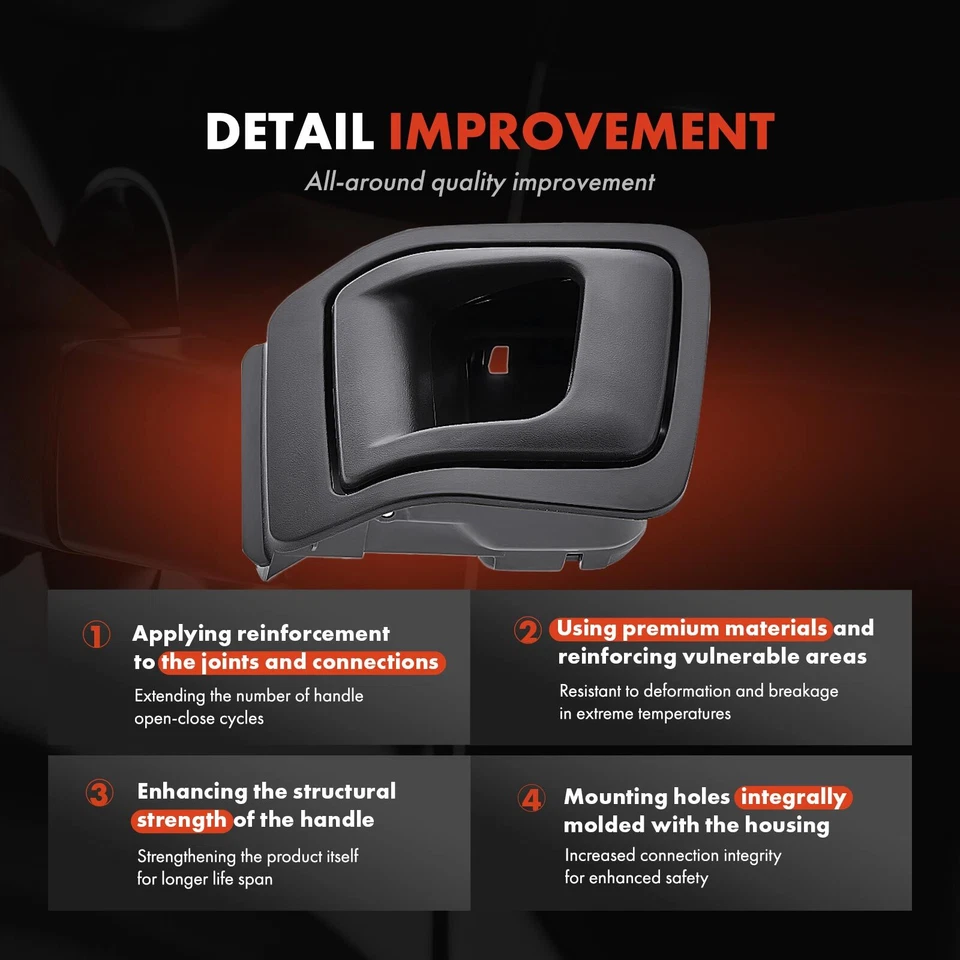 Теплая серая внутренняя дверная ручка для Honda Ridgeline передняя со стороны водителя и пассажира - Изображение 3 из 4