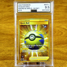 Pokemon Sword & Shield Trainer Quick Ball 216/202 AGS Mint+ 9.5 Holo Rare 2020