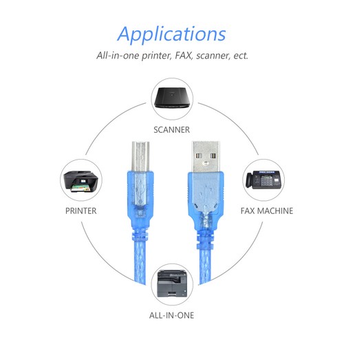 Scanner Printer Cable USB 2.0 3.0 Data Sync Cord For Canon HP Canon Brother FCA - Picture 4 of 24