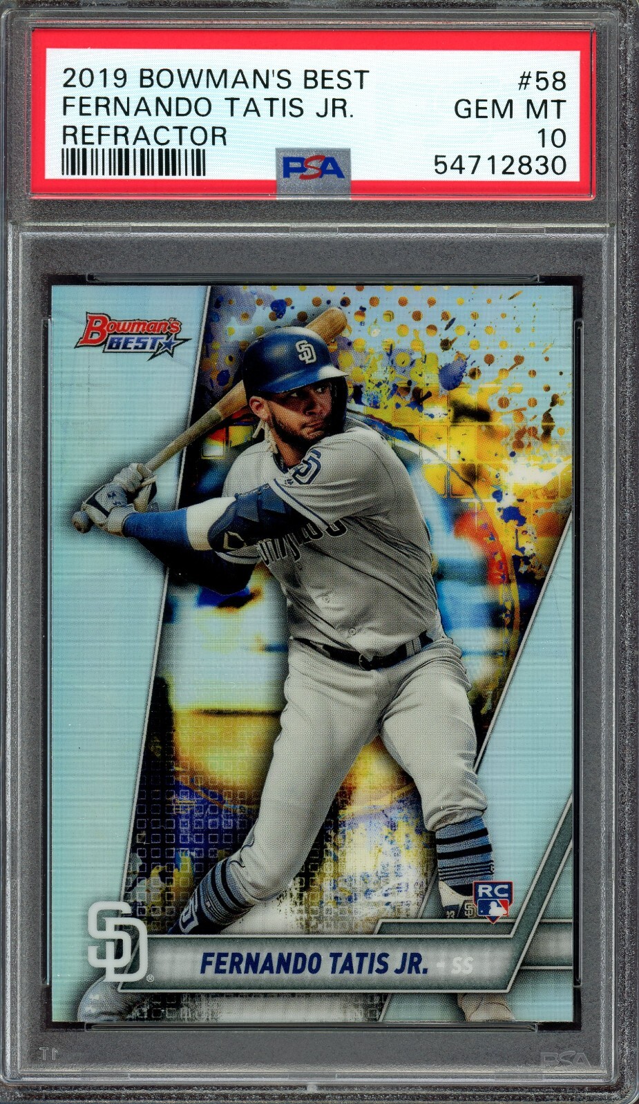 FERNANDO TATIS JR. ~ 2019 Bowman's Best Refractor #58 ~ Graded PSA 10 Gem Mint
