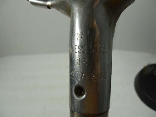 Vintage Sta Ami Edelstahl 18-8 groß 25" Metallgitter Skimmer Sieb Werkzeug - Bild 9 von 14