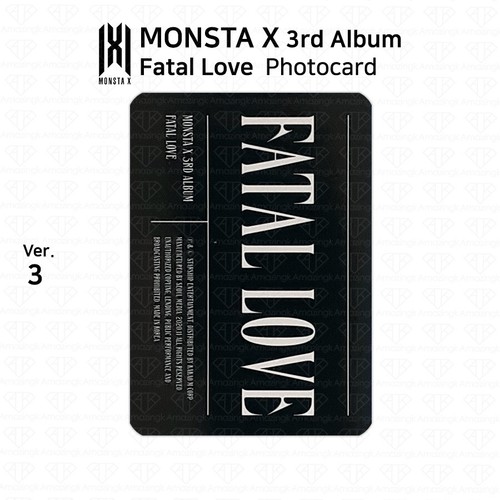 MONSTA X 3rd Album Fatal Love Official Photocard Photo Card Genuine KPOP K-POP - Picture 34 of 72