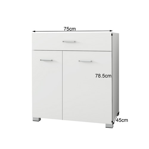 Armario para baño mueble de superficie cómoda lavandería blanco MDF 75x78,5x45cm - Imagen 3 de 5