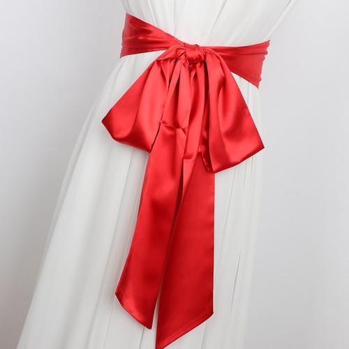 250cm Satin Faux Silk Wide Waistband Self Tie Lace Up Long Ribbon Belt Strap New - Picture 20 of 21