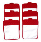 Sublimation Blanks 9"x7" Red Pot Holders with Sublimation Pocket DIY Set of 6