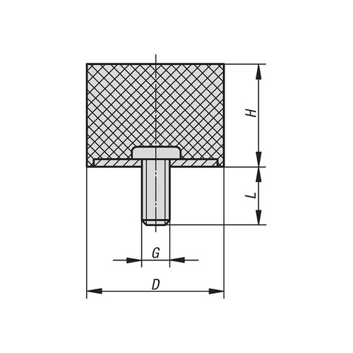 D Ø100x60 M16 x 45 NK 55° Shore Gummi Metall Puffer Gummipuffer - Picture 2 of 2