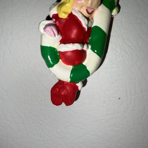 2001 Jim Henson Muppets Miss Piggy Swinging On Candy Cane Ornament - New & Rare - Imagen 2 de 4