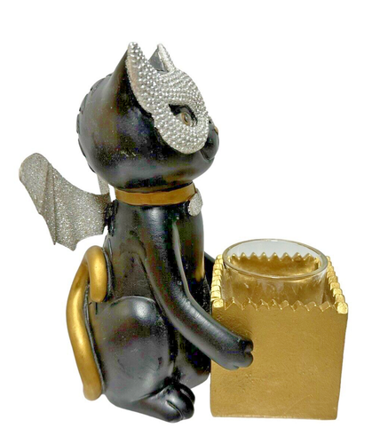 Yankee Candle Spellbound Sophia Trick or Treat Halloween Black Cat Votive Holder - Picture 3 of 12