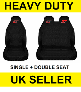 Heavy Duty Waterproof Van Seat Covers Black 2+1 Fits FORD Transit Mk 7 06-13