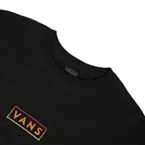 Vans Mens Classic Easy Box Black/True Red T-Shirt 100% Cotton Small NWT - Picture 3 of 6