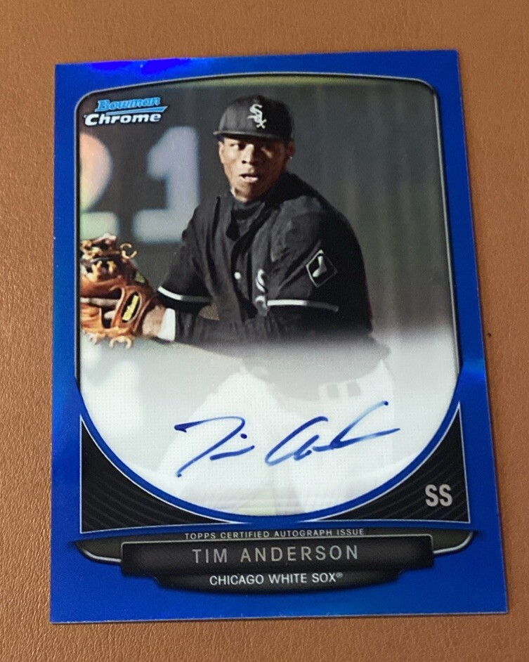 2013 Bowman Chrome Draft Auto Tim Anderson Blue Refractor /99 Rookie RC Rare!