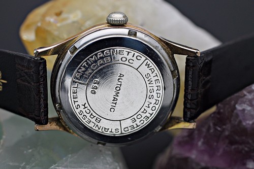 Vintage JEAN RICHARD Automatic Rose Gold Filled Black Dial Men's Dress Watch - Picture 5 of 6