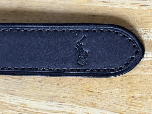 Polo Ralph Lauren Green Polo Bear Dark Brown Leather Men's Ribbon Belt Sz 38 New - Picture 10 of 24
