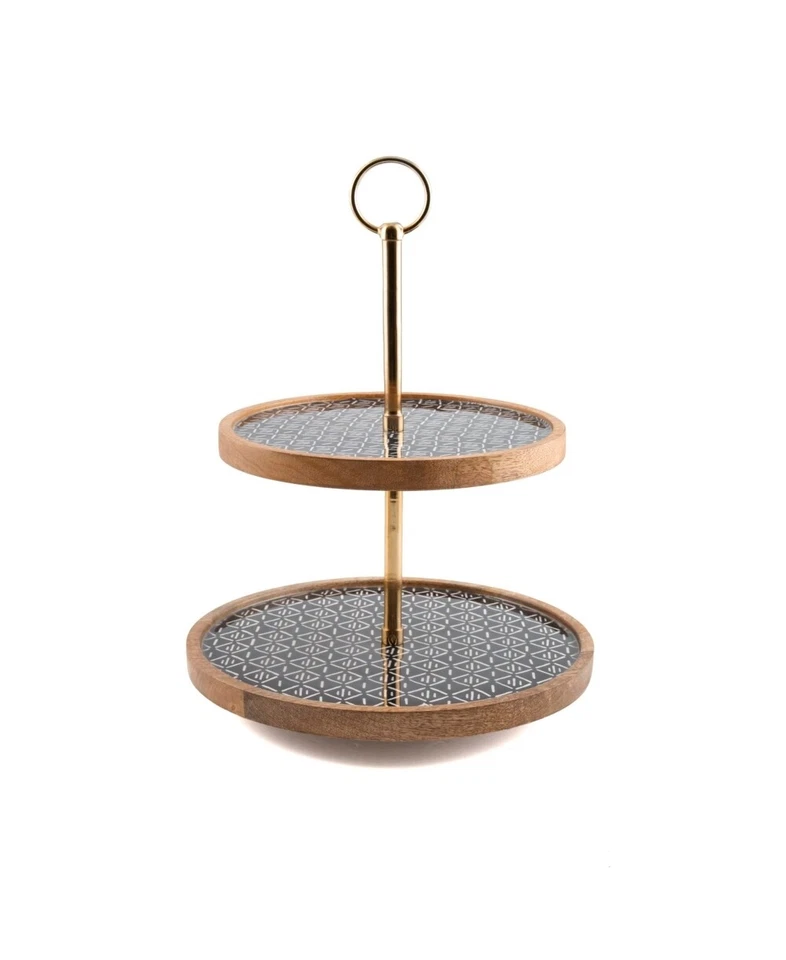 Thirstystone 262805 Modern Global Two-Tier Wood & Enamel Stand - Image 2 of 2