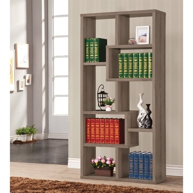Coaster 800510 Multiple Cubed Rectangular Bookcase in Weathered