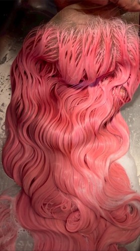 28 Inch Soft Pink Wig| Pastel Rose |Colored Long Hair |Elegant Style - Picture 2 of 2