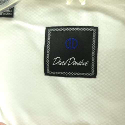 DAVID DONAHUE Tuxedo Classic Fit White Cotton Dress Shirt 17.5 36/37 French Cuff - Picture 2 of 8