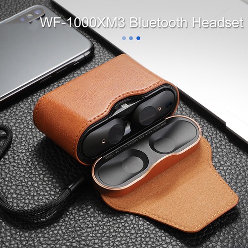 Leder Tasche Schutz Hülle Case Cover für WF-1000XM3 Bluetooth Kopfhörer ade - Zdjęcie 5 z 16