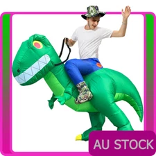 Mens Inflatable Ride on Giant Dinosaur Costume Rider Animal Adult Blow Up Trex