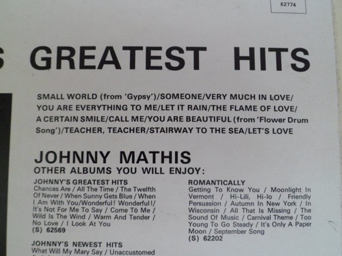 JOHNNY MATHIS Vinyl Records All 12" Albums All Listed All Play-Tested 12" LP's - Picture 32 of 44